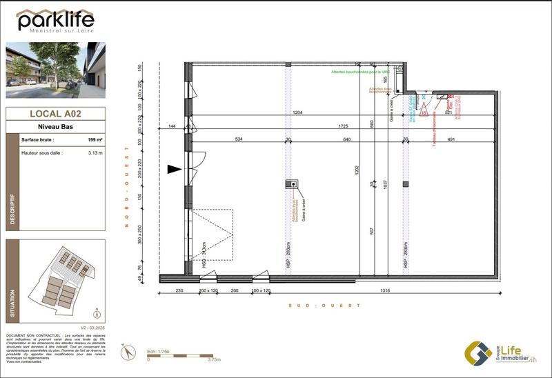 Local d'activités - 199 m² - 1 pièce