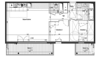 Appartement - 74 m² - 3 pièces