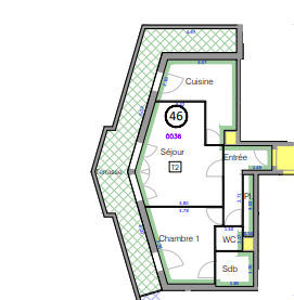 Appartement - 51 m² - 1 pièce