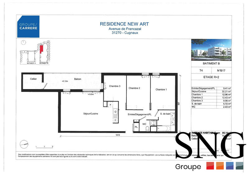 Appartement - 85 m² - 4 pièces