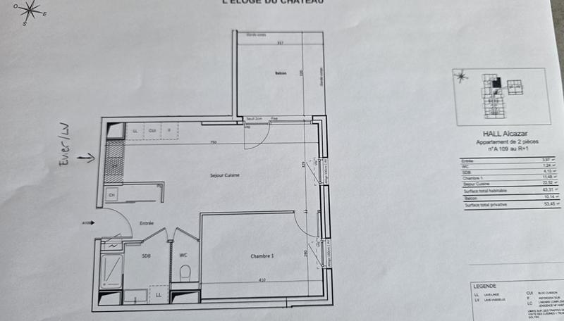 Appartement - 43 m² - 2 pièces