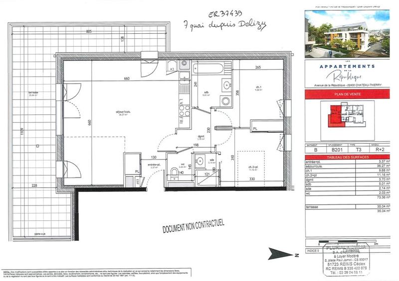 Appartement - 73 m² - 3 pièces