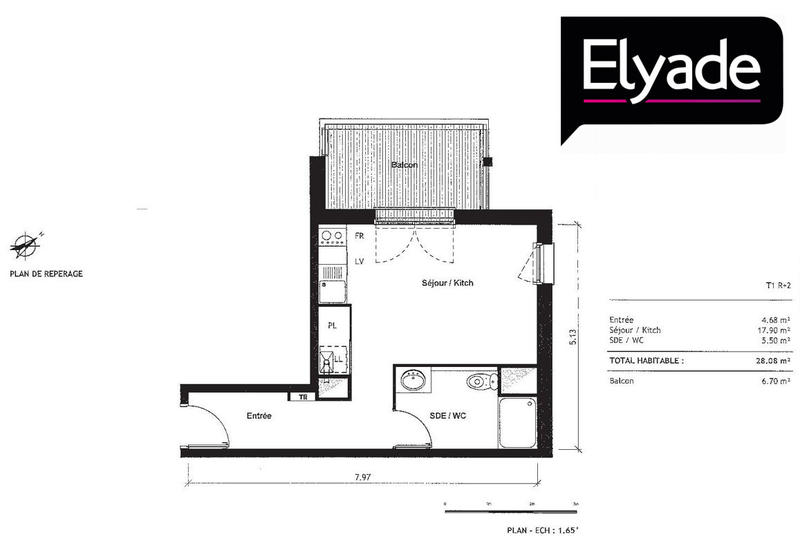 Appartement - 28 m² - 1 pièce