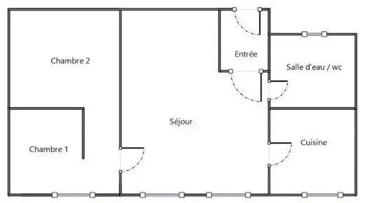 Appartement - 58 m² - 3 pièces