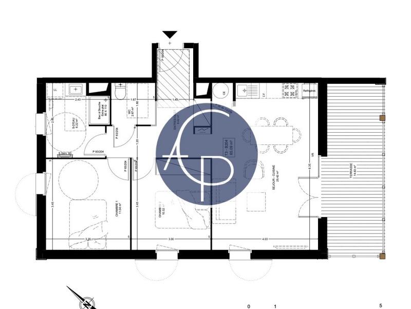 Appartement - 65 m² - 3 pièces