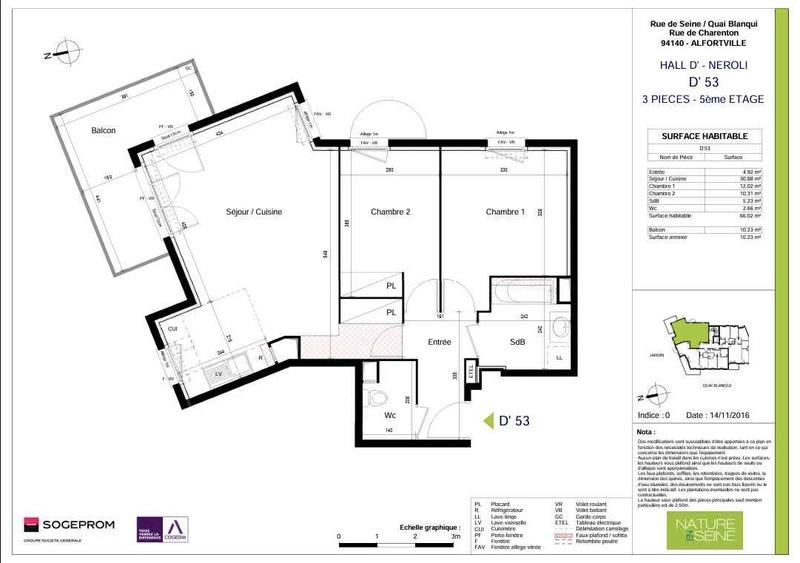 Appartement - 66 m² - 3 pièces