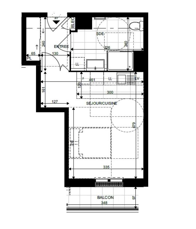 Studio - 29 m² - 1 pièce