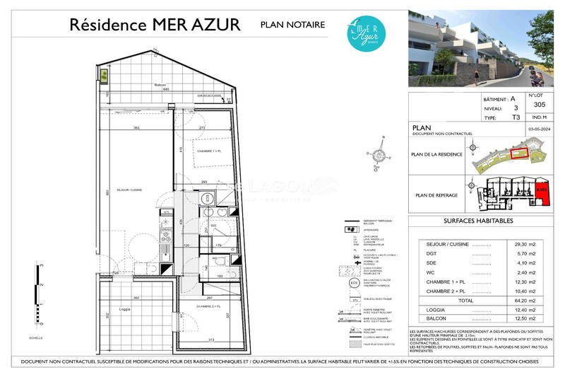Appartement - 64 m² - 3 pièces