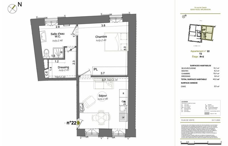 Appartement - 41 m² - 2 pièces