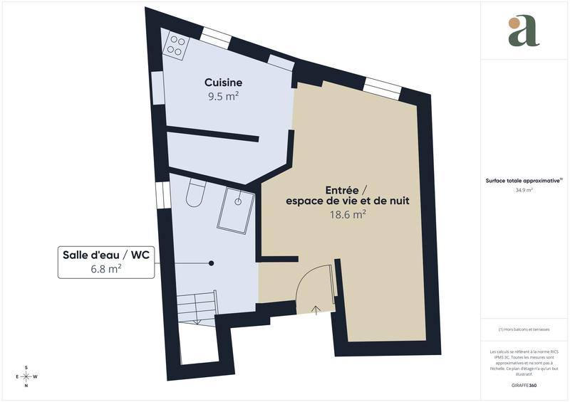 Appartement - 33 m² - 1 pièce