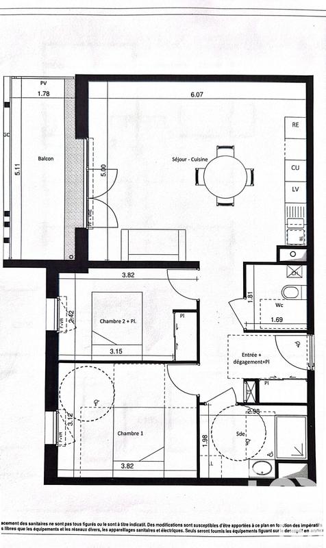 Appartement - 68 m² - 3 pièces