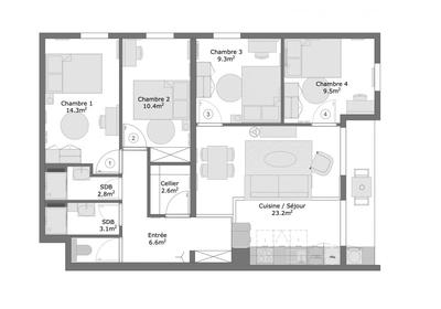 Appartement - 84 m²