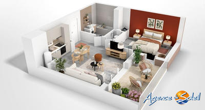 Appartement - 45 m² - 2 pièces