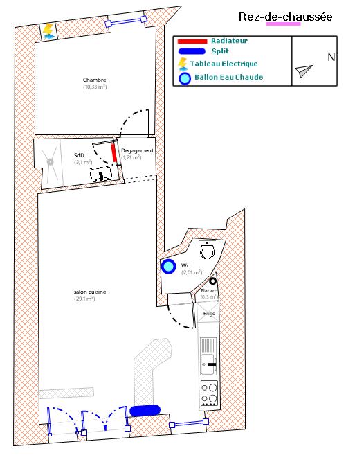 Appartement - 46 m² - 2 pièces