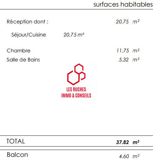 Appartement - 38 m² - 2 pièces