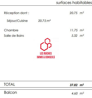 Appartement - 38 m² - 2 pièces