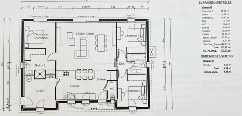 Maison - 108 m² - 5 pièces