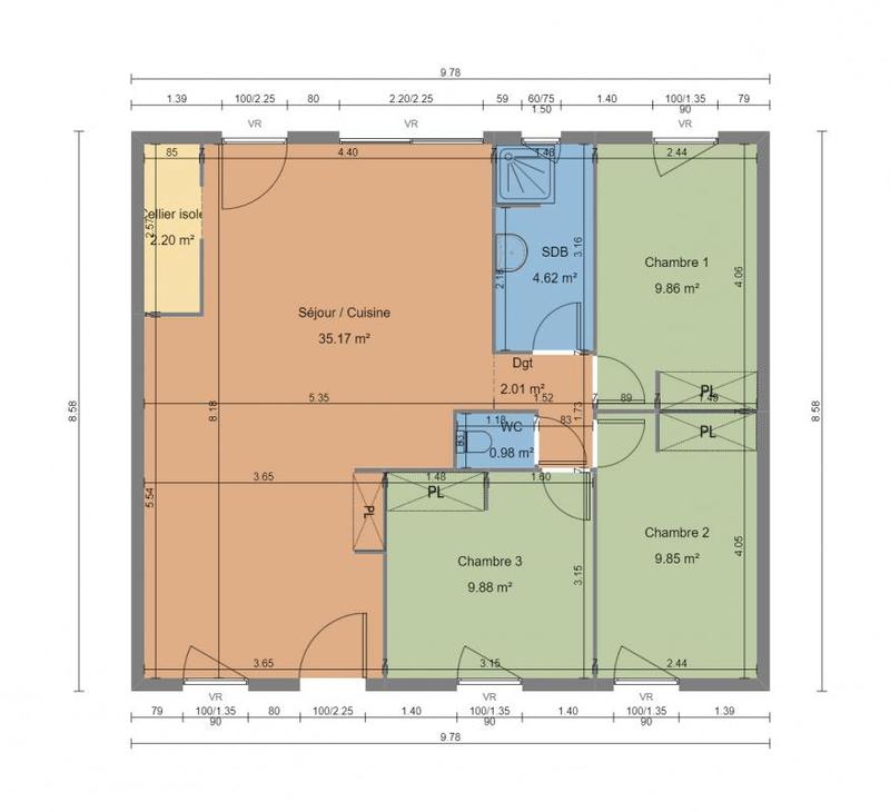 Maison - 75 m² - 4 pièces