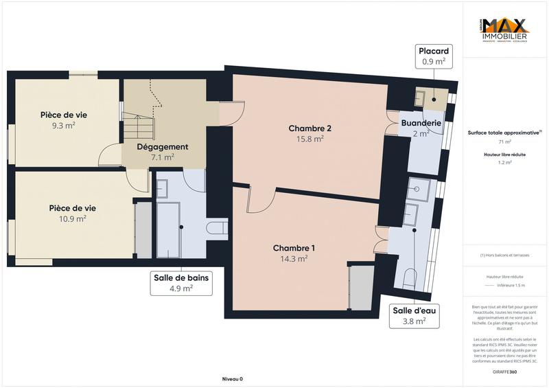 Appartement - 66 m² - 3 pièces