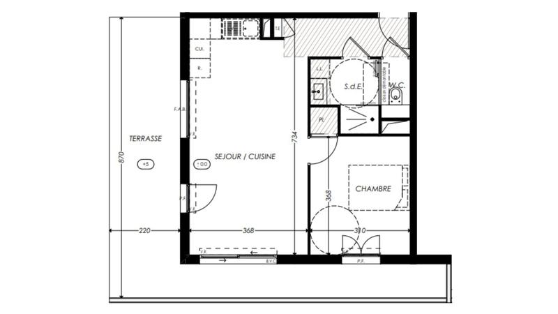 Appartement - 48 m² - 2 pièces