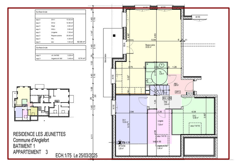 Appartement - 82 m² - 3 pièces