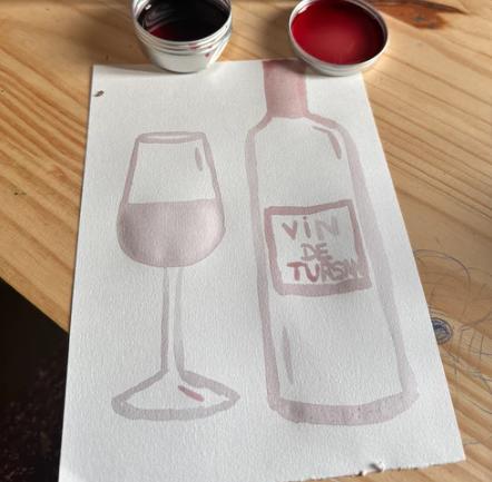 Atelier aquarelle au vin et dégustation
