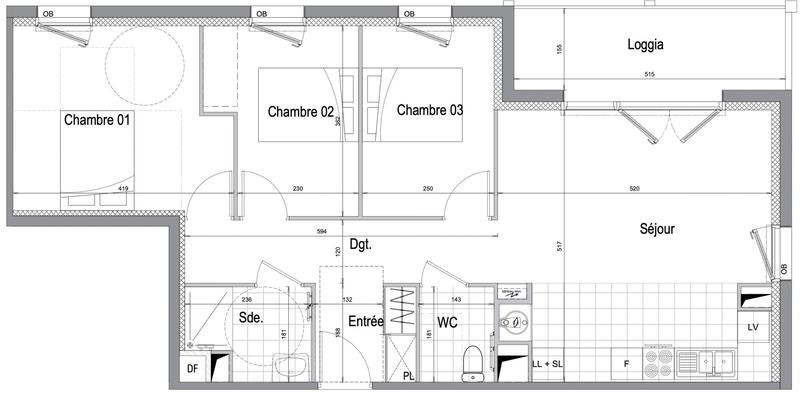 Appartement - 75 m² - 4 pièces