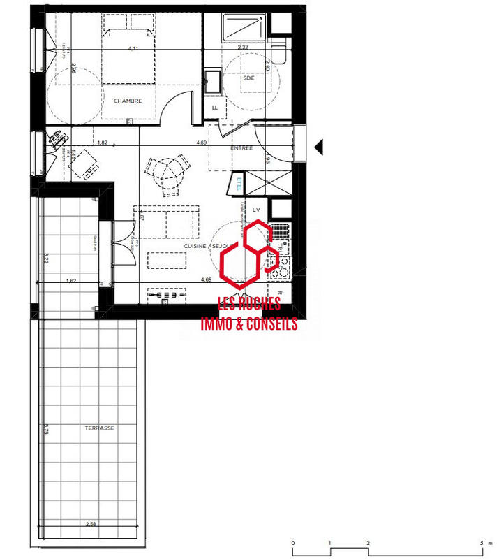 Appartement - 43 m² - 2 pièces