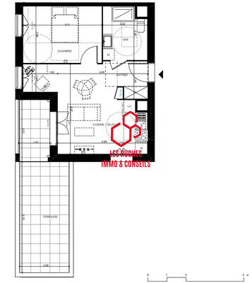 Appartement - 43 m² - 2 pièces