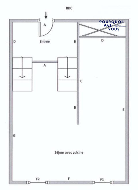 Appartement - 56 m² - 2 pièces