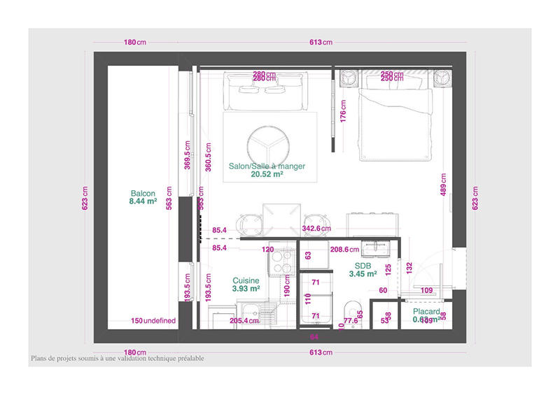 Appartement - 30 m² - 1 pièce