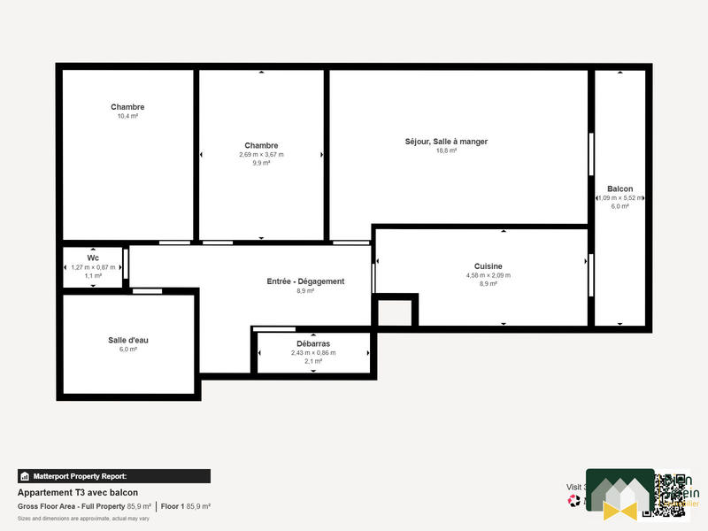 Appartement - 67 m² - 3 pièces