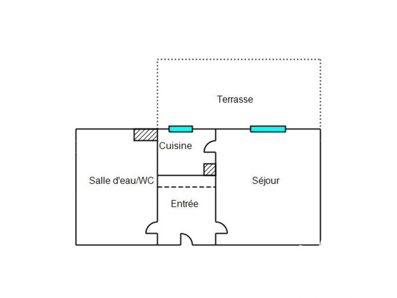 Studio - 21 m² - 1 pièce