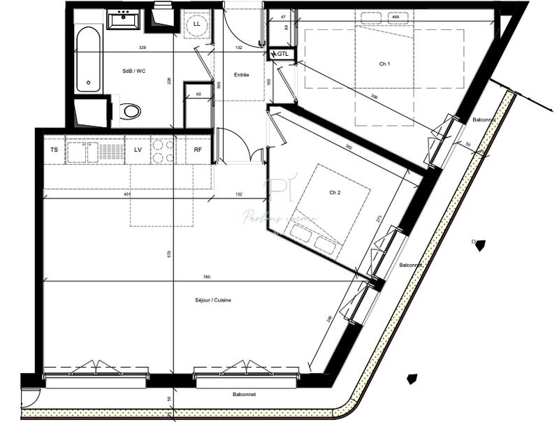 Appartement - 72 m² - 3 pièces