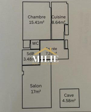 Appartement - 53 m² - 2 pièces