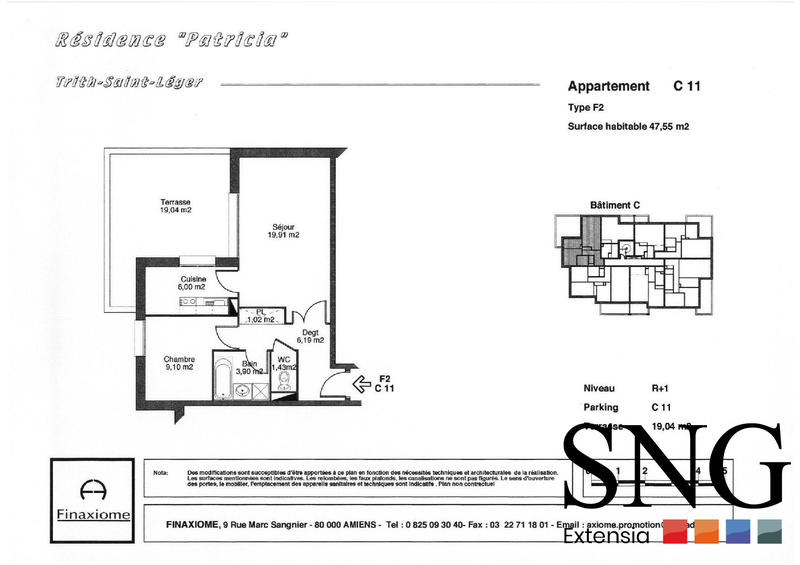 Appartement - 48 m² - 2 pièces