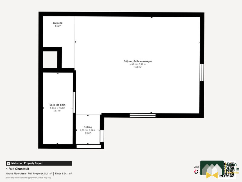 Appartement - 20 m² - 1 pièce