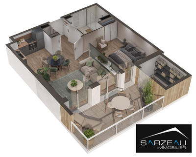 Appartement - 49 m² - 2 pièces