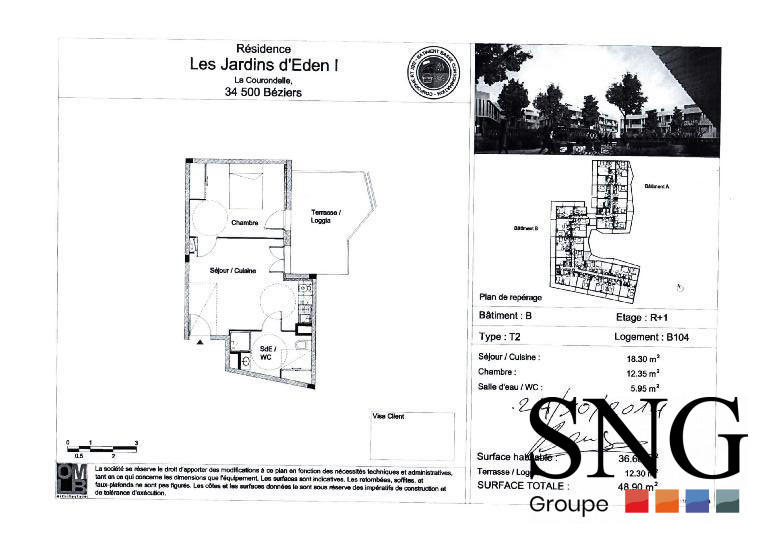 Appartement - 37 m² - 2 pièces