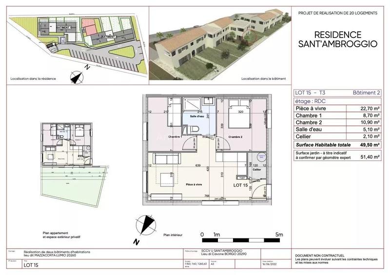 Appartement - 50 m² - 3 pièces