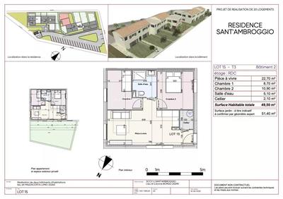 Appartement - 50 m² - 3 pièces