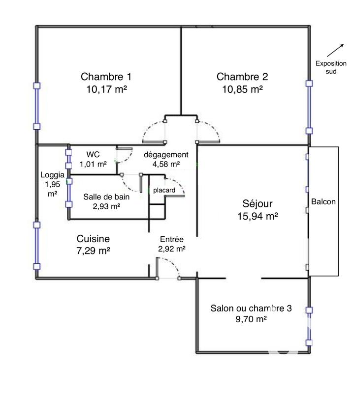 Appartement - 68 m² - 4 pièces