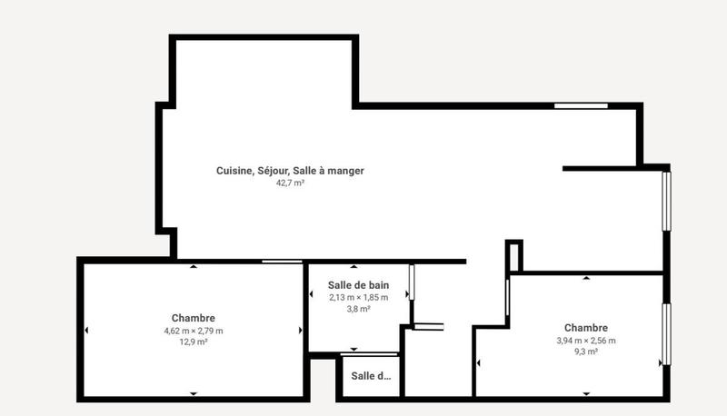 Appartement - 70 m² - 3 pièces
