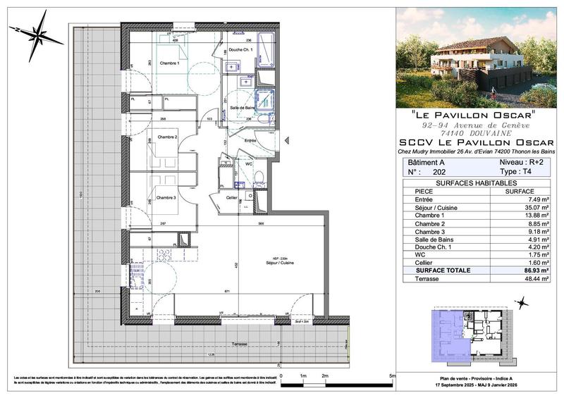 Appartement - 87 m² - 4 pièces