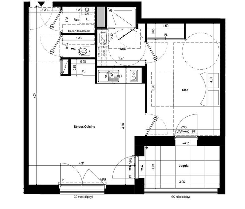 Appartement - 46 m² - 2 pièces