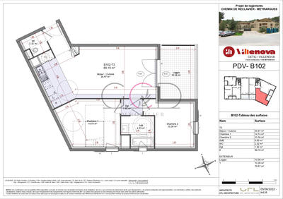 Appartement - 69 m² - 3 pièces