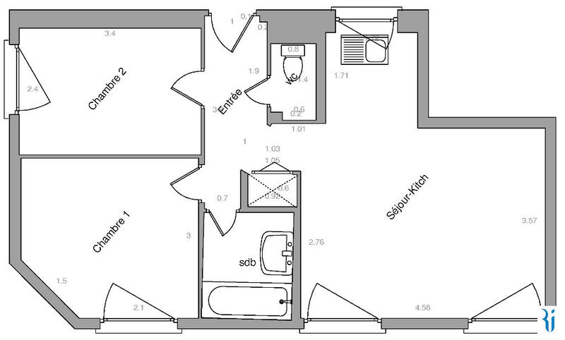 Appartement - 46 m² - 3 pièces