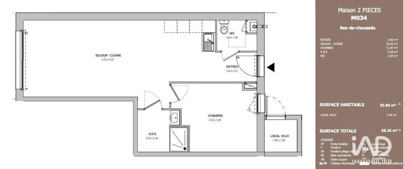 Maison - 56 m² - 2 pièces