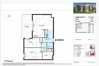 Appartement - 59 m² - 3 pièces