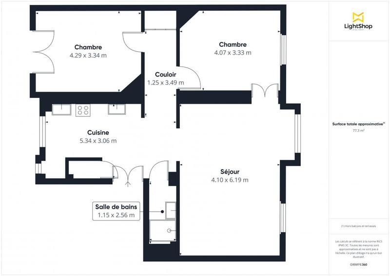 Appartement - 80 m² - 3 pièces